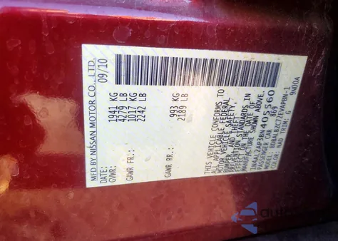 2011 Nissan Altima Base из США, поврежденный, VIN 1N4AL2AP3BN405560